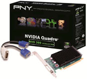 Quadro NVS 300 PNY PCI-E 512Mb (VCNVS300X16VGA)